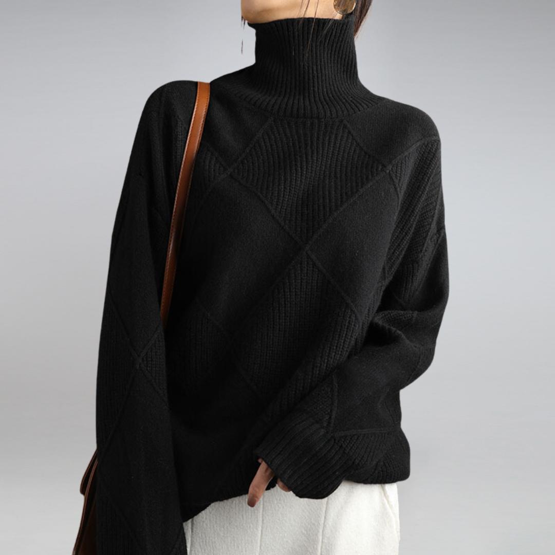 Turtleneck Sweater with Textured Knit Women