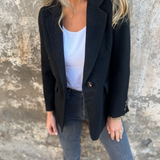 Women's Blazer – Single-Button Notched Lapel Jacket for Office and Smart Casual Wear