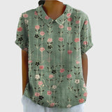 Solene | Floral Button Elegant Blouse Women Summer Casual