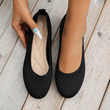 Knit Slip-On Flats with Round Toe