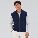 Zip-Up Sweater Vest with Stand Collar