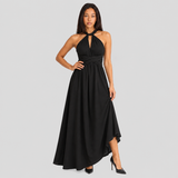 Halter Maxi Dress with Cut-Out and Wrap Waist
