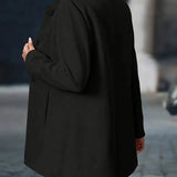 Tailored Button-Front Coat with Stand Collar