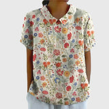 Solene | Floral Button Elegant Blouse Women Summer Casual