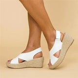 Women's Espadrille Wedge Sandals - Crisscross Platform Heels