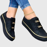 Chain-Lace Sneakers with Platform Sole