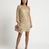 One-Shoulder Sequin Bodycon Mini Dress