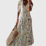 Camille | Boho Printed V-Neck Maxi Dress Women Summer Flowy