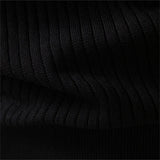 Ribbed Round Neck Half Button Sweater