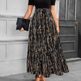 Floral Print A-Line Maxi Dress with Tie Waist and Puff Sleeves