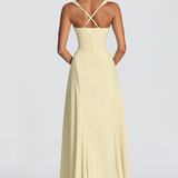 A-Line Maxi Dress with Sweetheart Neckline and Twist Front