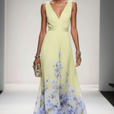 Floral V-Neck Sleeveless Maxi Dress