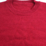 Round Neck Sweater with Striped Sleeves and Ribbed Cuff