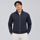 Men's Jacket with Quilted Padded Front and Full Zipper for Winter