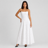 Lace Maxi Dress with Square Neck and Spaghetti Straps