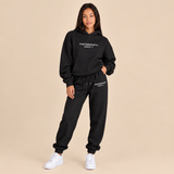 Women's Two Piece Tracksuit with Graphic Print Hoodie and Drawstring Jogger Pants