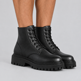 Platform Ankle Boots with Lug Sole