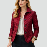 Quilted Jacket with Button Front and Point Collar