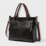 Tote Bag with Front Zip Pockets and Crossbody Strap