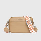 Leather Crossbody Bag with Woven Strap