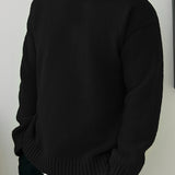 Oversized Knit Sweater with Ribbed Hem and Long Sleeves