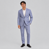 Tailored Suit Set with Single-Breasted Blazer and Straight-Leg Pants