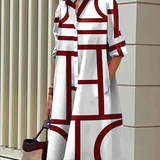 Collared Button-Front Midi Shirt Dress with Side Pockets