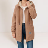 Hooded Fleece Jacket with Zip-Front and Drawstring