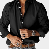 Long Sleeve Button-Up Shirt with Spread Collar