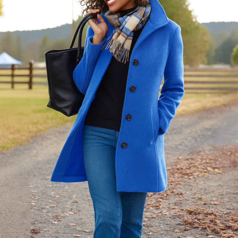 Wool Trench Coat with Button Front