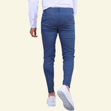 Slim Fit Trousers with Side Pockets and Tapered Leg