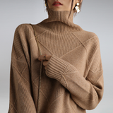 Turtleneck Sweater with Textured Knit Women