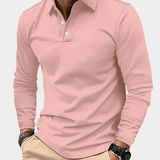 Long Sleeve Polo Shirt with Half Button