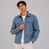 Overshirt Jacket with Button Front and Chest Pocket
