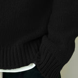 Oversized Knit Sweater with Ribbed Hem and Long Sleeves