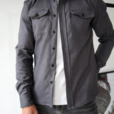 Overshirt Jacket with Button Front and Chest Pocket
