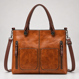 Tote Bag with Front Zip Pockets and Crossbody Strap