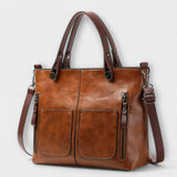 Tote Bag with Front Zip Pockets and Crossbody Strap