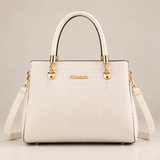 Women's Tote Bag Handbag with Crocodile Embossed Texture and Shoulder Strap