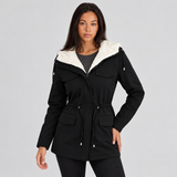 Parka Jacket with Sherpa Fleece Hood and Drawstring Waist