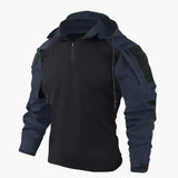 Colorblock Hooded Jacket with Quarter-Zip