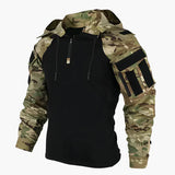 Colorblock Hooded Jacket with Quarter-Zip