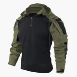 Colorblock Hooded Jacket with Quarter-Zip