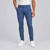 Slim Fit Trousers with Side Pockets and Tapered Leg