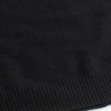 Round Neck Sweater with Striped Sleeves and Ribbed Cuff