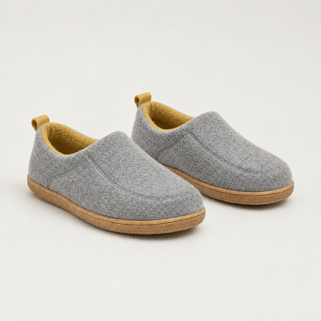 Fleece-Lined Slip-On House Shoes with Round Toe
