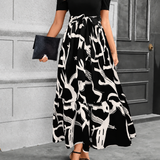 Floral Print A-Line Maxi Dress with Tie Waist and Puff Sleeves