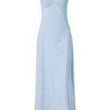 A-Line Maxi Dress with Sweetheart Neckline and Twist Front