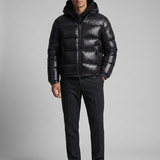 Men's Winter Jacket with Hood and Quilted Puffer Design