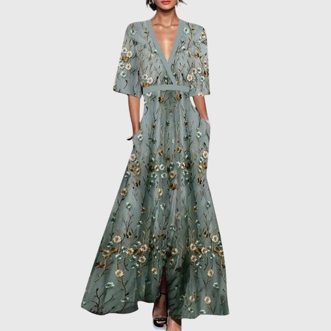 Sophie | Floral V-Neck Elegant Maxi Dress Women Spring